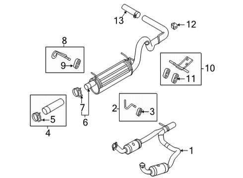 2019 Ford E-350 Super Duty Exhaust Components Diagram