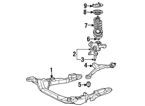 1997 Mercury Sable Front Suspension, Control Arm, Stabilizer Bar Diagram 1 - Thumbnail