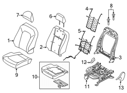 2022 Ford F-150 COVER ASY - SEAT BACK Diagram for NL3Z-1564417-CA