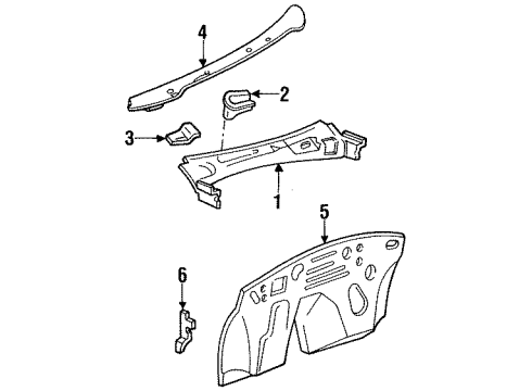 1994 Ford Mustang Cowl Diagram