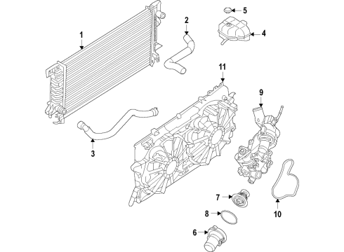 2022 Ford Bronco Cooling System, Radiator, Water Pump, Cooling Fan Diagram 5 - Thumbnail