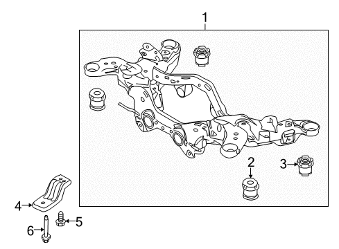 2016 Ford Special Service Police Sedan Crossmembers & Components - Rear Diagram