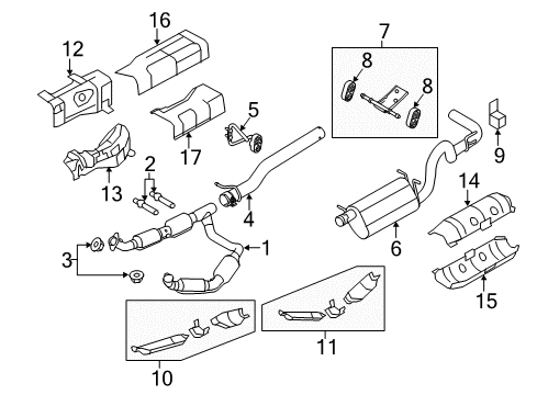 2008 Ford E-350 Super Duty Exhaust Components Diagram 1 - Thumbnail