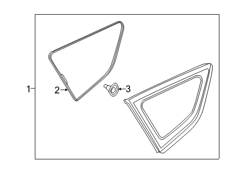 2019 Ford Escape Glass - Quarter Window Diagram for GJ5Z-7829711-C