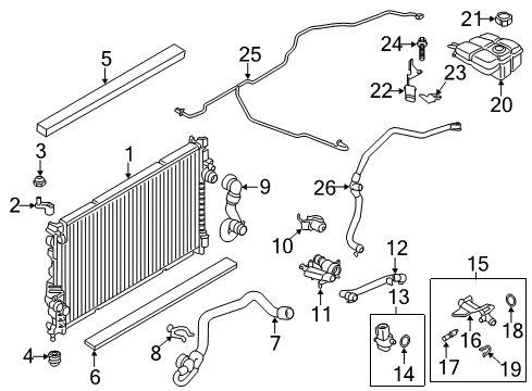 2016 Ford Escape Radiator & Components Diagram 1 - Thumbnail