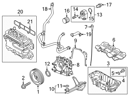 2018 Ford Escape Engine Parts & Mounts, Timing, Lubrication System Diagram 1 - Thumbnail