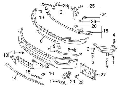 2021 Ford F-150 MOULDING - BUMPER BAR Diagram for ML3Z-17C754-AB