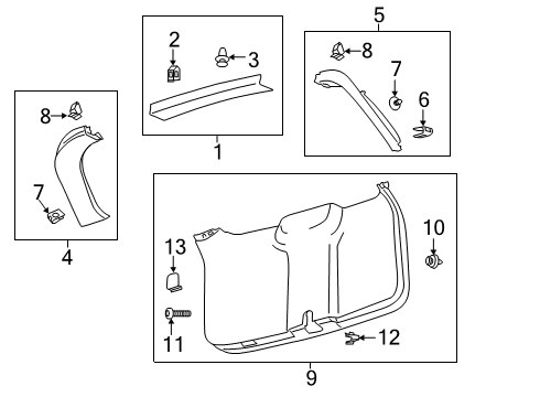 2020 Ford Explorer Interior Trim - Lift Gate Diagram