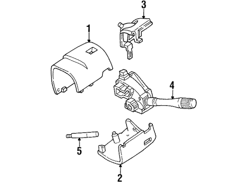 1996 Mercury Grand Marquis Shroud, Switches & Levers Diagram