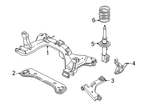 2006 Ford Escape Front Suspension, Control Arm, Stabilizer Bar Diagram 1 - Thumbnail