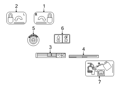 2008 Mercury Mariner Information Labels Diagram 2 - Thumbnail