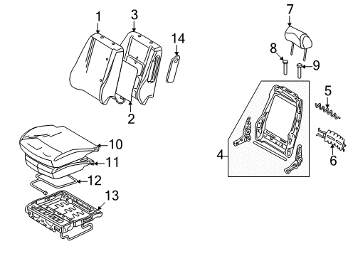 2008 Ford Fusion Seat Cushion Cover Assembly Diagram for 8E5Z-5462901-AA