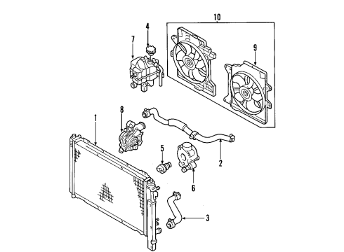 2002 Ford Escape Cooling System, Radiator, Water Pump, Cooling Fan Diagram 3 - Thumbnail