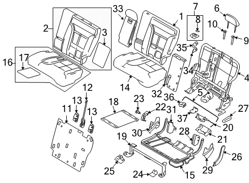 2009 Lincoln MKX Rear Seat Components Diagram 1 - Thumbnail