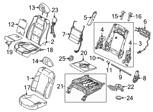 2012 Ford Taurus Front Seat Back Cover And Pad Diagram for BG1Z-54632A22-A