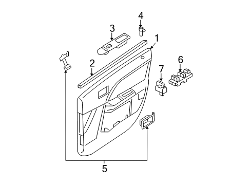 2006 Ford Five Hundred Panel Assembly - Door Trim Diagram for 6G1Z-5423942-AC