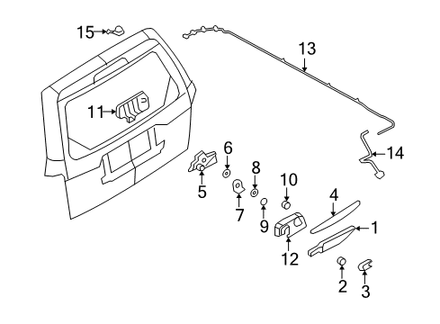 2010 Mercury Mariner Lift Gate - Wiper & Washer Components Diagram 2 - Thumbnail