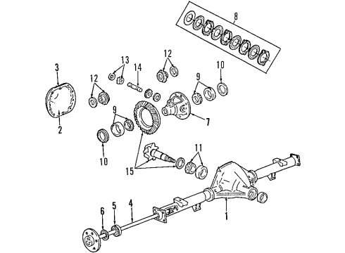 2012 Ford E-150 Rear Axle, Differential, Propeller Shaft Diagram