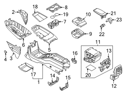 2021 Ford Mustang Mach-E PANEL ASY - CONSOLE Diagram for LJ8Z-5804609-AA