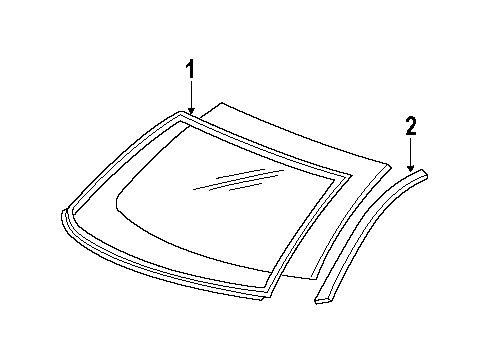 1998 Mercury Grand Marquis Back Glass - Reveal Moldings Diagram