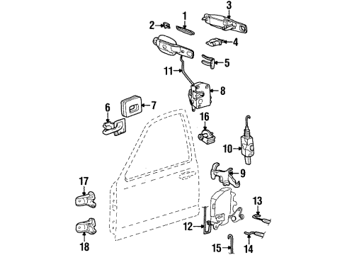 1990 Lincoln Town Car Door & Components Diagram 1 - Thumbnail