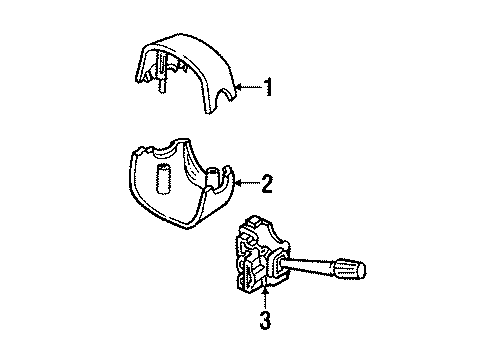 1991 Ford Mustang Shroud Assembly - Steering Column Diagram for FOZZ-3530-B