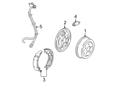 2001 Ford Explorer Sport Trac Drum - Brake Diagram for 1L5Z-1126-BA