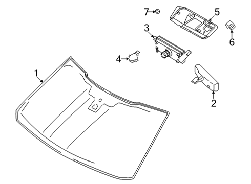 2022 Ford F-150 Glass - Windshield Diagram 1 - Thumbnail