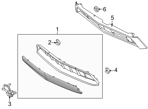 2011 Ford Mustang Grille - Billet, Chrome Diagram for BR3Z-8200-AB