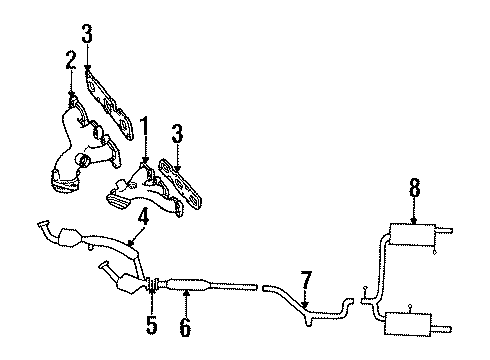 1996 Ford Taurus Exhaust Manifold Assembly Diagram for F5DZ9431C