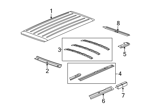 2009 Ford E-250 Rail Assembly - Roof - Side Diagram for XC2Z-15513A12-BA