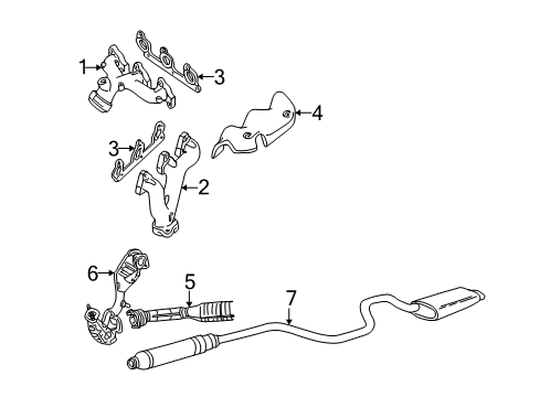 2005 Mercury Sable Catalytic Converter Assembly Diagram for 4F1Z-5F250-A