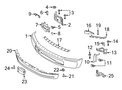 2019 Ford F-350 Super Duty Front Bumper Diagram