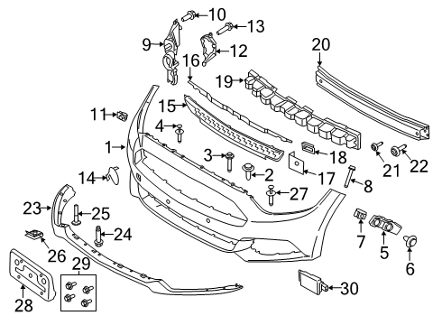 2016 Ford Mustang Bumper Assembly - Front Diagram for JR3Z-17757-A