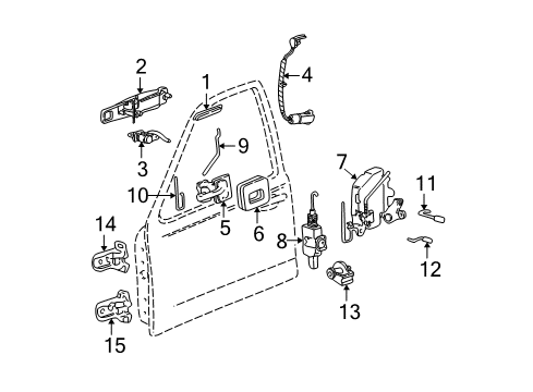 2010 Lincoln Town Car Handle Assy - Door - Outer Diagram for 7W1Z-5422404-BF