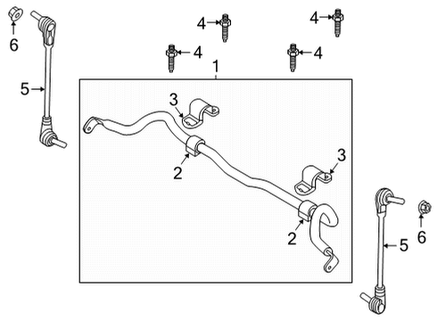 2023 Ford Bronco Sport Stabilizer Bar & Components - Front Diagram