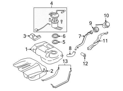 2006 Mercury Mariner Fuel System Components Diagram 2 - Thumbnail