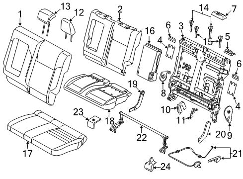 2014 Ford C-Max Rear Seat Components Diagram