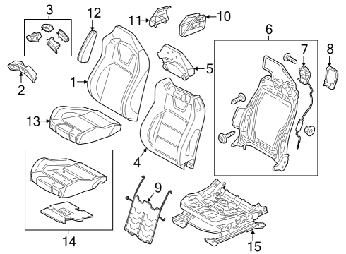 2024 Ford Mustang Head Rest Assembly Diagram for FR3Z-63611A08-A