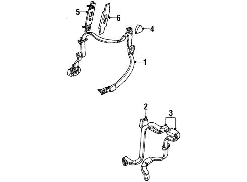 2000 Lincoln Continental Seat Belt Assembly Diagram for YF3Z-54611B68-AAA