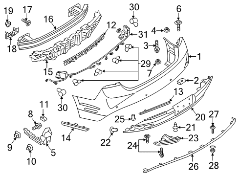 2018 Lincoln MKZ Lamp Assembly - Side Marker Diagram for DP5Z-15A201-A