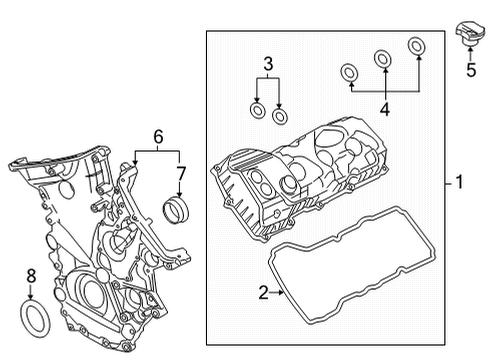 2023 Ford F-150 Valve & Timing Covers Diagram 1 - Thumbnail