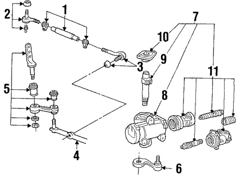 2000 Ford Crown Victoria Steering Column & Wheel, Steering Gear & Linkage Diagram