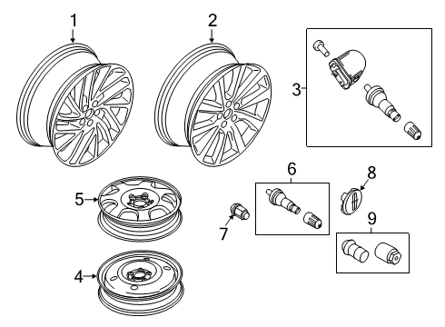 2019 Lincoln Nautilus Wheel Assembly Diagram for KA1Z-1007-D