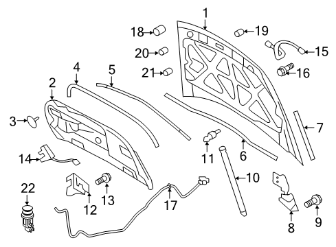 2009 Lincoln MKS Lift Assembly - Gas Diagram for 8A5Z-16C826-B