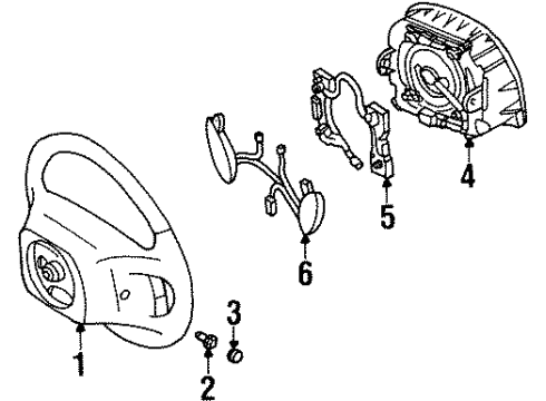 1999 Ford Crown Victoria Steering Column & Wheel, Steering Gear & Linkage Diagram 3 - Thumbnail