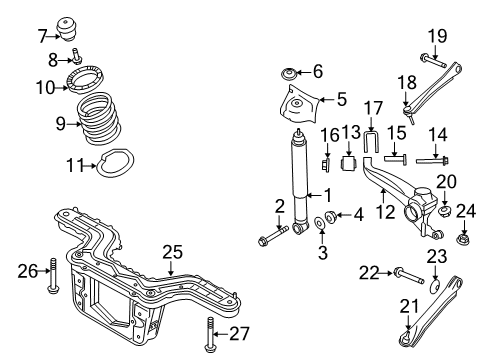 2009 Ford Escape Rear Suspension Components, Stabilizer Bar Diagram 6 - Thumbnail