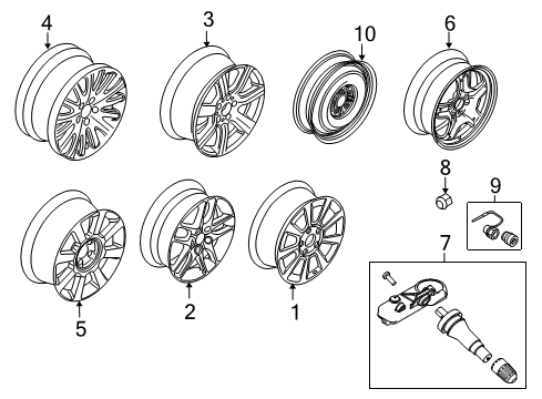 2010 Mercury Milan Wheel Assembly Diagram for AN7Z-1007-A