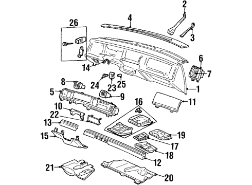 1993 Mercury Grand Marquis Cover Assembly Diagram for F2AZ5404459B