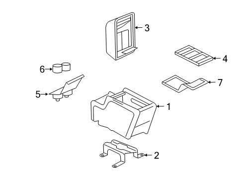 2009 Ford Explorer Front Console, Rear Console Diagram